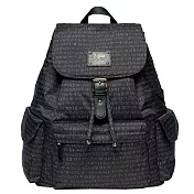 Zoila 風格束口後背包_時尚媽媽包/多功能背包-線條黑