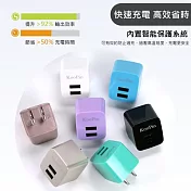KooPin E8智能 雙USB輸出電源供應器/充電器(2.4A)天空藍