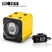 【BOXY自動錶上鍊盒】Fancy Brick系列-含變壓器 自由堆疊 動力儲存盒 機械錶專用 WATCH WINDER黃色