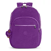 KIPLING 多收納尼龍拉鍊後背包-紫色（現貨＋預購）紫色
