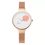 OBAKU 摩登女性奢華腕錶-玫瑰金-V201LDVWMV-O