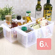 《真心良品》諾可隔板多用途整理盒小款(附輪)6入組