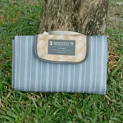 【DESTINO STYLE】日本B/D直條紋肩背野餐墊 公司貨 防水 防汙-灰綠