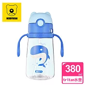 【韓國 BEDDY BEAR】學飲系列可背式tritan兒童水壺380ML(鯨魚)