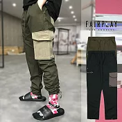 【GT】FairPlay Malik 黑橄欖綠 長褲 直筒 素色 棉質 抽繩 彈性 機能 美牌 束口褲 多口袋 工作褲32黑