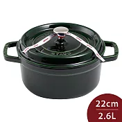 Staub 圓形鑄鐵鍋 22cm 2.6L 羅勒綠 法國製 湯鍋 燉鍋 (電磁爐 IH爐可用)