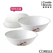 【美國康寧 CORELLE】1000ml大湯碗2件組-加贈微波蓋X1 (BA)-多花色可選 花漾彩繪