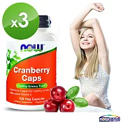 NOW健而婷 蔓越莓植物膠囊食品(100顆/瓶)三瓶組