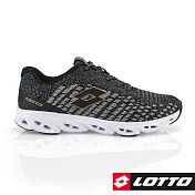 LOTTO 義大利 男 GALAXY銀河編織風動跑鞋-US7.5黑/灰/金