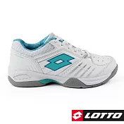 LOTTO 義大利 女 T-TOR 600  全地型網球鞋-US6白/松石綠