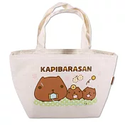 Kapibarasan 水豚君幸運草帆布保溫肩袋。糖果