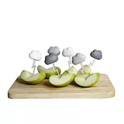 QUALY 朵朵雲兒果叉(6入)(白灰)