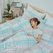 《BUHO》雙人加大四件式舖棉兩用被床包組 《寧和靜美》