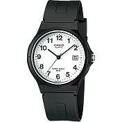 CASIO 卡西歐 MW-59 極簡時尚經典指針日期中性錶 - 白面黑字 7B