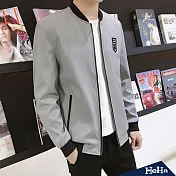 <現貨+預購>軍裝風立領棒球薄款外套 三色-HeHa-3XL(灰色）