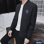 <現貨+預購>軍裝風立領棒球薄款外套 三色-HeHa-2XL（黑色）