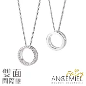 Angemiel安婕米 925純銀項鍊 Fairy精靈 Miracle 中 間隔墜 白鑽.銀