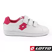 LOTTO 義大利 女  1973經典室內網球鞋-US6白/桃紅
