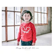 立耳潮圖三色長袖棉上衣親子裝情侶裝(小孩)90紅色