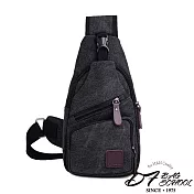 DF BAGSCHOOL - 日系經典帆布款休閒單肩斜背包-共3色黑色