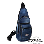 DF BAGSCHOOL - 單寧日系潮流百搭款斜肩式單肩包-共2色丹寧藍