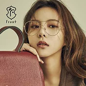【Front 光學眼鏡】Miracle-Gd04 #時尚金屬大框眼鏡-可直接配戴當造型_金框