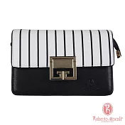 Roberto Mocali - 義大利諾貝兔黑白條紋小方包黑白條紋