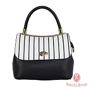 Roberto Mocali - 義大利諾貝兔黑白條紋氣質2way手提包黑白條紋
