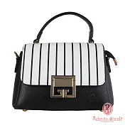 Roberto Mocali - 義大利諾貝兔黑白條紋淑女手提斜背包黑白條紋
