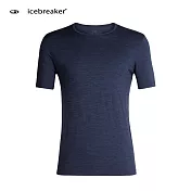 【紐西蘭Icebreaker 】男 Tech 圓領素色短袖上衣-JN200  / IB104320-401L藍灰