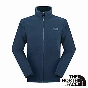 【The North Face】男 保暖立領刷毛外套S藍色