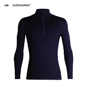 【紐西蘭Icebreaker 】男 Tech 半開襟長袖上衣-BF260 / IB104372S深夜藍401