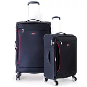 DF travel - 說走就走！休閒輕旅布面20+28吋2件組行李箱-共2色黑