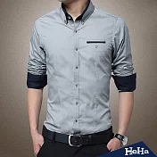 <現貨+預購>襯衫 純棉商務修身長袖襯衫 四色-HeHa-XL（灰色）