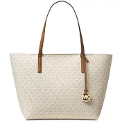 MICHAEL KORS 滿版LOGO防刮托特包-卡其白（現貨+預購）卡其白