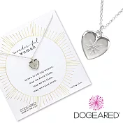 Dogeared Crystal Heart 鑲鑽光芒星星X立體銀色愛心項鍊 美麗的力量