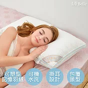 義大利La Belle《立體車邊可水洗記憶科技羽絨枕》--二入