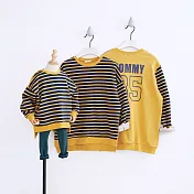 前後條紋拼對設計風格親子裝情侶裝(男大人)L芥黃