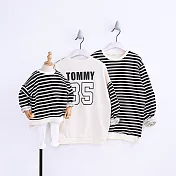 前後條紋拼對設計風格親子裝情侶裝(男大人)L黑條