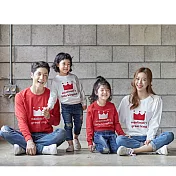 韓版紅白皇冠長袖上衣親子裝(小孩)90紅色