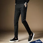 <現貨+預購>磨毛細格紋休閒長褲 三色-HeHa-31(黑色）