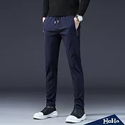 <現貨+預購>抽繩彈性休閒運動長褲 三色-HeHa-28（深藍色）