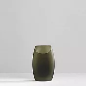 【3,co】玻璃月型口扁平花器(8號) - 綠