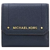 MICHAEL KORS 荔枝紋三折短夾-深藍（現貨+預購）深藍