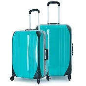 DF travel - 簡奢風華極光鏡面鋁框24+28吋2件組行李箱-共4色湖水綠