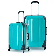 DF travel - 簡奢風華極光鏡面鋁框20+28吋2件組行李箱-共4色湖水綠