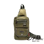 DF BAGSCHOOL -韓版運動休閒帆布單肩包-共2色綠色