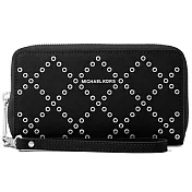 MICHAEL KORS 菱格防刮皮革手機包-黑色（現貨+預購）黑色