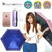 【雙龍牌】超迷你口袋傘 微笑貓咪黑膠抗UV五折傘晴雨傘輕量傘(B8003C)藍莓靛