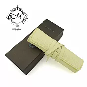 Manufactus 義大利四入裝真皮筆袋 | E495_CA 奶油黃